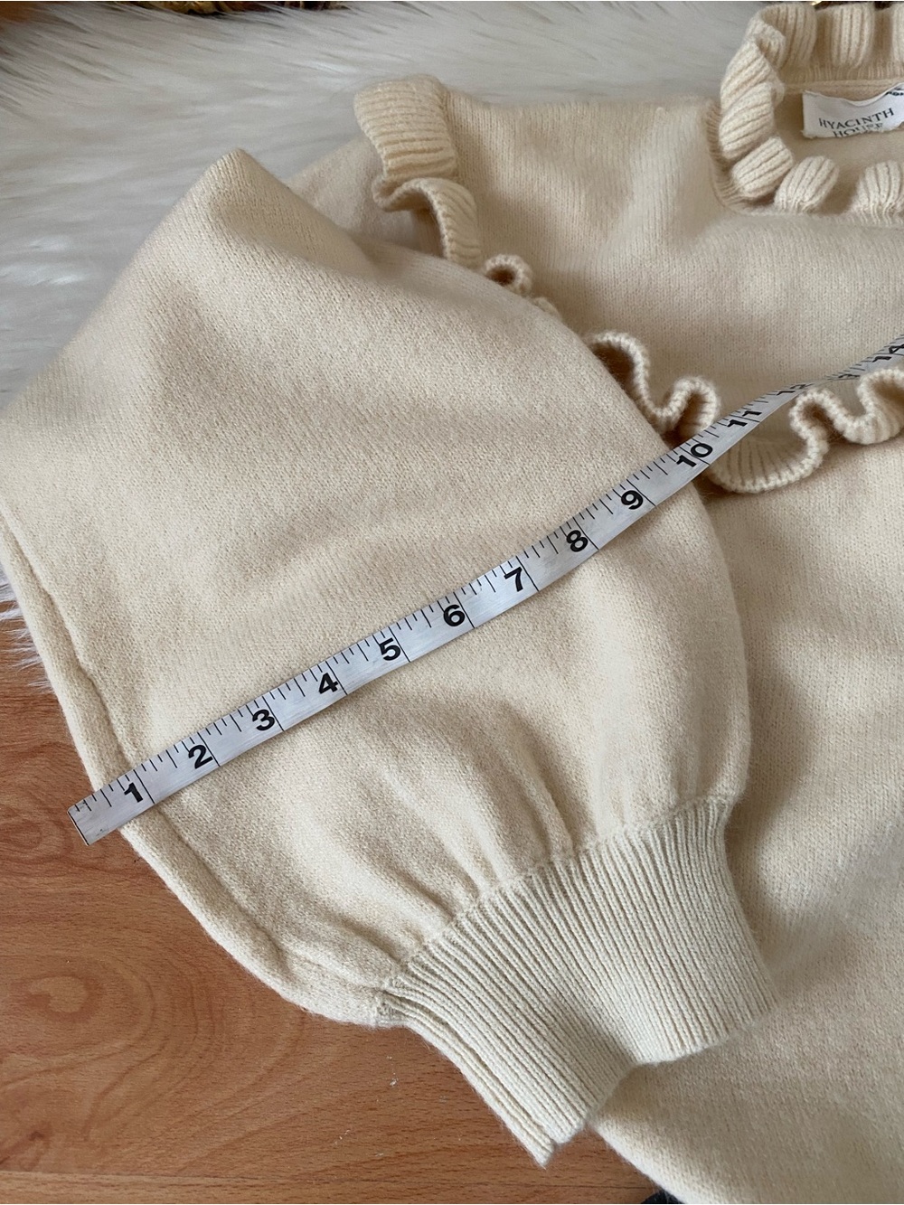 Hyacinth House Ramona Frilled Cream Sweater - Picture 9 of 14